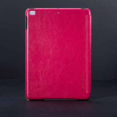 Greznais „HOCO“ Crystal sērijas ādas atvērams rozs Apple iPad air futrālis / Vacins.lv
