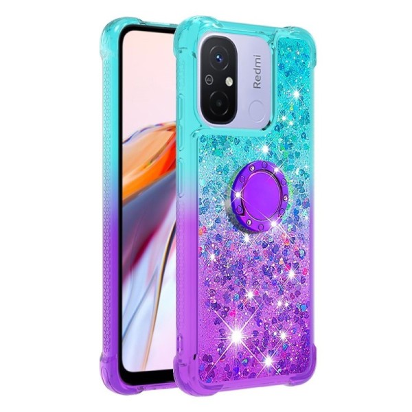 „Shine“ Kickstand kieto silikono (TPU) dėklas - mėlynas / violetinis (Redmi 12C / 11A)