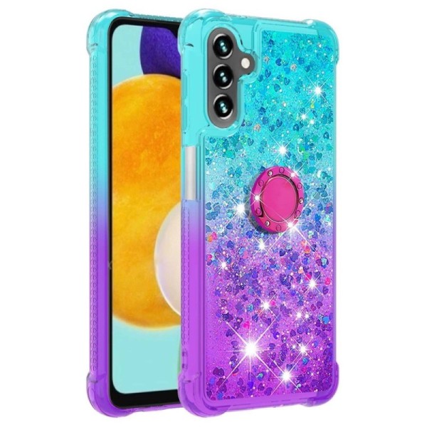 „Shine“ Kickstand cieta silikona (TPU) apvalks - piparmētru / violeta (Galaxy A34 5G)