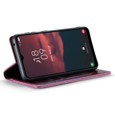 Samsung Galaxy A34 5G (SM-A346E) „CaseMe“ Leather solīds atvēramais ādas bordo maciņš - maks | Vacins.lv
