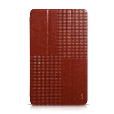 Prabangus „HOCO“ Crystal serijos odinis atverčiamas rudas Samsung Galaxy Tab S 8.4 T705 dėklas / Priedai.lt