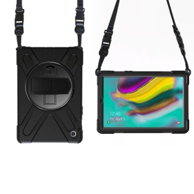 Samsung Galaxy Tab S5e (T720, T725) pastiprinātas aizsardzības melns (360°) apvalks, vaciņš | Vacins.lv