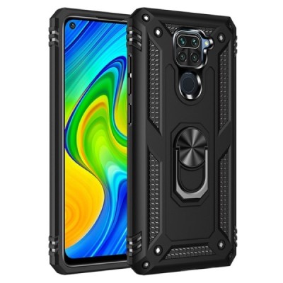 Xiaomi Redmi Note 9 „Kickstand“ pastiprinātas aizsardzības melns apvalks | Vacins.lv