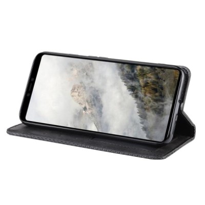 Google Pixel 4 XL Vintage melns ādas atvērams maciņš ar magnetu | Vacins.lv