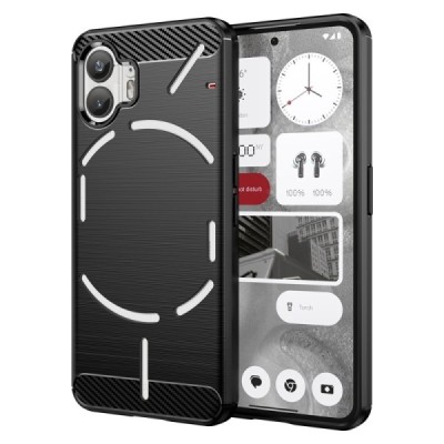 Nothing Phone 2 „Carbon“ cieta silikona (TPU) melns vāciņš | Vacins.lv