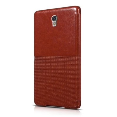 Prabangus „HOCO“ Crystal serijos odinis atverčiamas rudas Samsung Galaxy Tab S 8.4 T705 dėklas / Priedai.lt