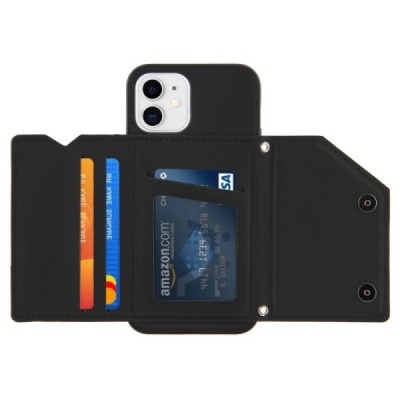 „Shell“ Card Holder Apple iPhone 11 juodas kieto silikono dėklas | Priedai.lt