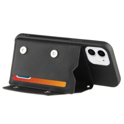 „Shell“ Card Holder Apple iPhone 11 juodas kieto silikono dėklas | Priedai.lt
