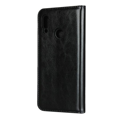 „Deluxe“ Huawei P smart 2019 (Honor 10 Lite) juodas odinis atverčiamas dėklas | Priedai.lt