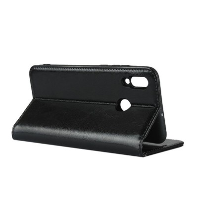 „Deluxe“ Huawei P smart 2019 (Honor 10 Lite) juodas odinis atverčiamas dėklas | Priedai.lt