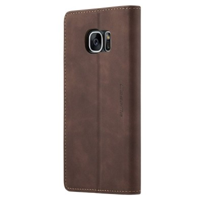 Samsung Galaxy S7 (G930) CaseMe Retro solīds atvēramais ādas brūns maciņš - maks | Vacins.lv