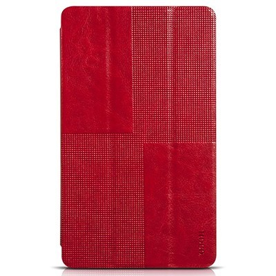 Prabangus „HOCO“ Crystal serijos odinis atverčiamas raudonas Samsung Galaxy Tab S 8.4 T705 dėklas / Priedai.lt