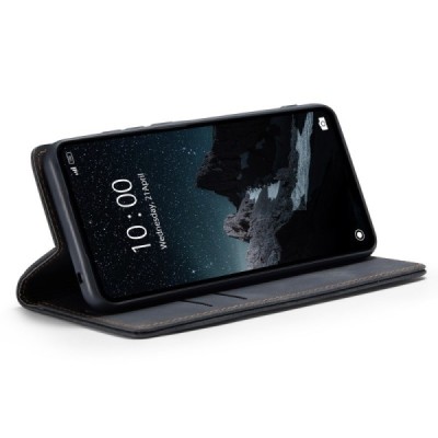 Xiaomi Redmi 12C (Redmi 11A) CaseMe Retro solīds atvēramais ādas melns maciņš - maks | Vacins.lv