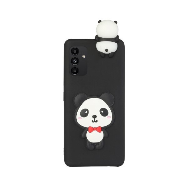 „Squezy“ Panda cieta silikona (TPU) apvalks - melns (Galaxy A14 5G / A14 4G)