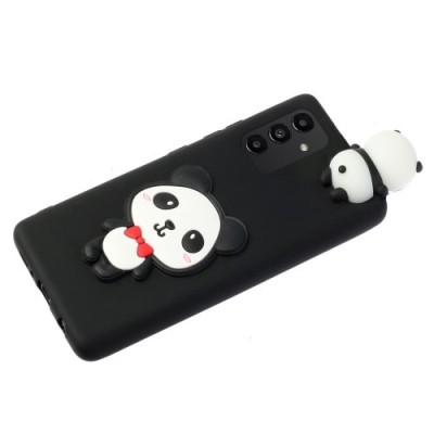 Samsung Galaxy A14 5G (SM-A146B, SM-A145F) „Squezy“ Panda cieta silikona (TPU) melns apvalks | vacins.lv