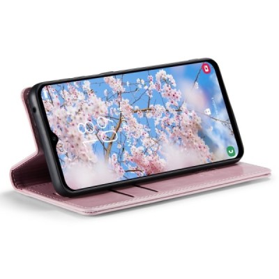 Samsung Galaxy A14 5G (SM-A146B) „CaseMe“ Leather solīds atvēramais ādas rozs maciņš - maks | Vacins.lv