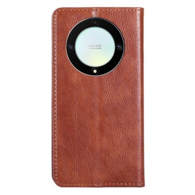 Solidus Huawei Honor Magic 5 Lite rudas odinis atverčiamas dėklas | Priedai.lt