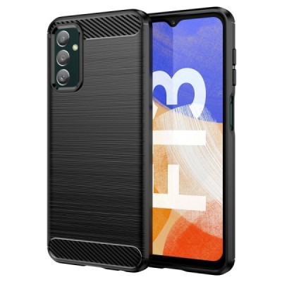 Samsung Galaxy M23 (SM-M236B, SM-E236B, SM-E135F) „Carbon“ cieta silikona (TPU) melns vāciņš | Vacins.lv