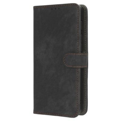 Motorola Defy 2 (Cat S75) atvēramais ādas melns maciņš (maks) | Vacins.lv