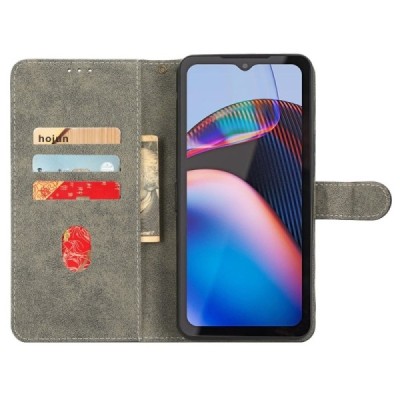 Motorola Defy 2 (Cat S75) atverčiamas juodas odinis dėklas - piniginė | Priedai.lt