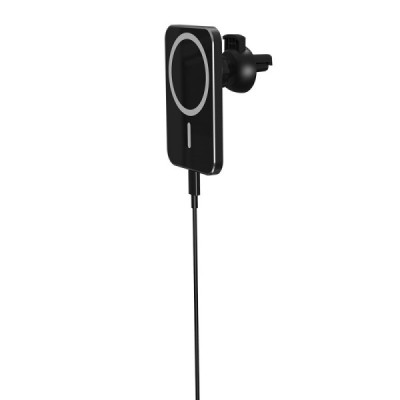 „X16“ Magnetic automašīnas telefona turētājs / lādētājs (15W) - melns | Vacins.lv