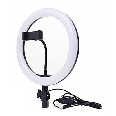 „Tripod“ LED Ring Fill Light telefona turētājs / selfija statīvs - melns | Vacins.lv