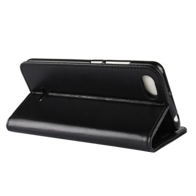 Xiaomi Redmi 6A atvēramais ādas melns maciņš (maks) | Vacins.lv