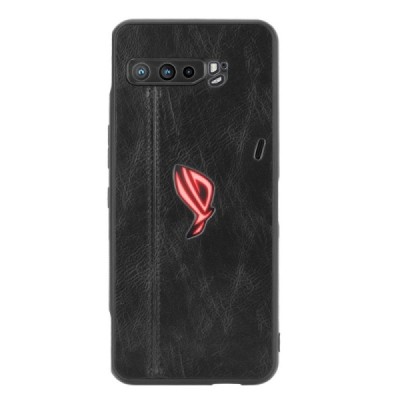 Asus Rog Phone 3 (ZS661KS) „Deluxe Leather“ melns ādas apvalks | Vacins.lv