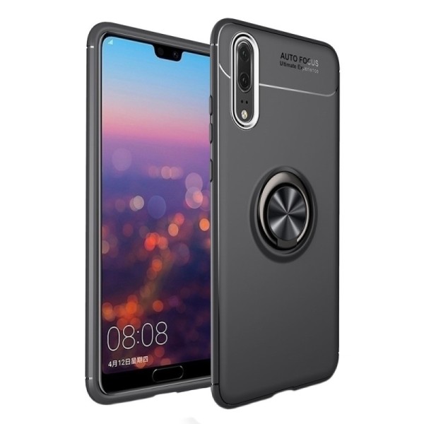 „FOCUS“ Kickstand kieto silikono (TPU) dėklas - juodas (P20 Pro)