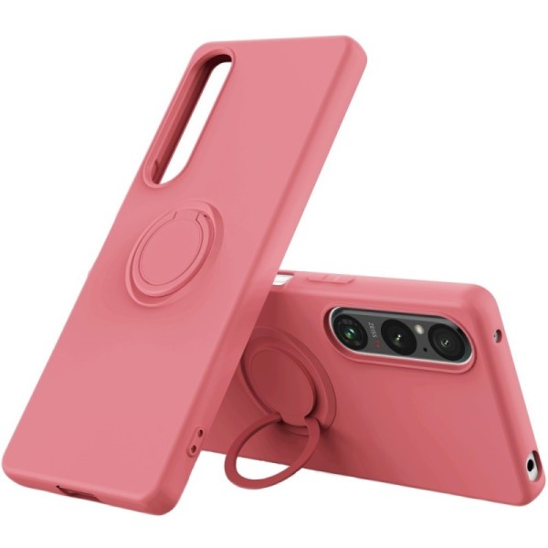 „Ring“ Kickstand (TPU) apvalks - sarkans (Xperia 1 V)