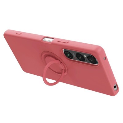 Sony Xperia 1 V „Ring“ Kickstand (TPU) sarkans apvalks | vacins.lv