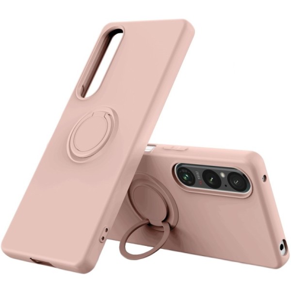 „Ring“ Kickstand (TPU) apvalks - rozs (Xperia 1 V)
