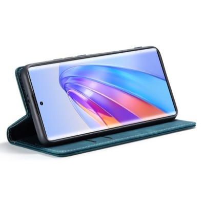 Huawei Honor Magic 5 Lite (Honor X40, Honor X9a) CaseMe Retro solidus atverčiamas žalias odinis dėklas - knygutė | Priedai.lt