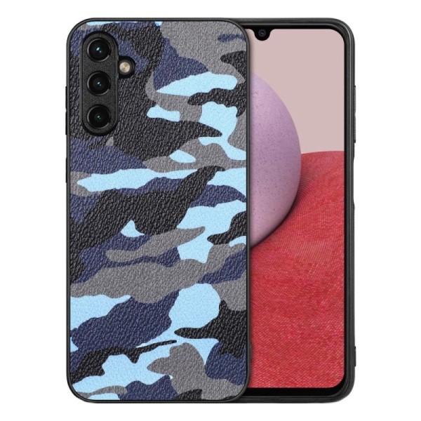 „Camouflage“ Pattern ādas apvalks - zils (Galaxy A14 5G / A14 4G)