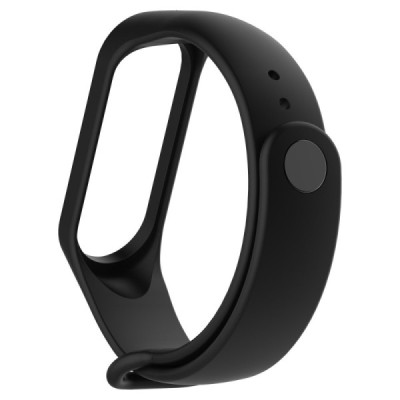 Viedā pulksteņa Xiaomi Mi Band 4 cietā silikona (TPU) siksniņa - melns | Vacins.lv