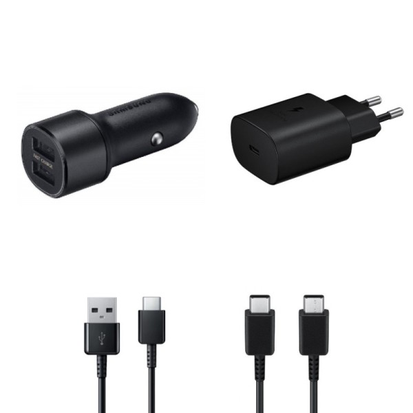 „Samsung“ Charger Set Eco įkroviklių komplektas (25W + 15W) - juodas