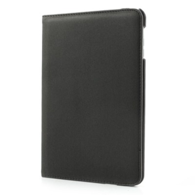 Apple iPad Mini 1 / 2 / 3 atvēramais melns teksturēts futrālis, grozās 360° grādu apjomā / Vacins.lv