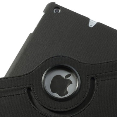 Apple iPad Mini 1 / 2 / 3 atvēramais melns teksturēts futrālis, grozās 360° grādu apjomā / Vacins.lv