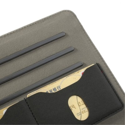 Apple iPad Mini 1 / 2 / 3 atvēramais melns teksturēts futrālis, grozās 360° grādu apjomā / Vacins.lv