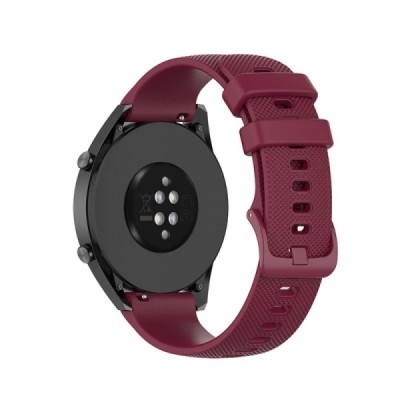 Viedā pulksteņa Huawei Watch 4 Pro (Watch 2 Pro, GT 3) cietā silikona (TPU) siksniņa - bordo | Vacins.lv