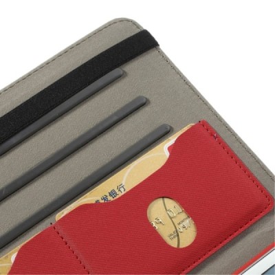 Apple iPad Mini 1 / 2 / 3 atverčiamas, sukiojamas 360 laipsnių, raudonas medžiaginis dėklas - stovas / Priedai.lt