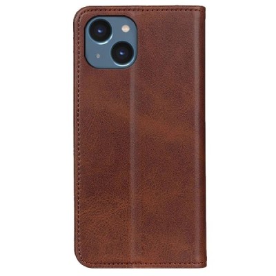 Apple iPhone 15 Plus „Split“ sērijas tumši brūns atvērams maciņš, maks | Vacins.lv