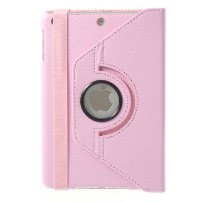 Apple iPad Mini 1 / 2 / 3 atvēramais rozs ādas futrālis, grozās 360° grādu apjomā / Vacins.lv