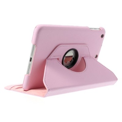 Apple iPad Mini 1 / 2 / 3 atvēramais rozs ādas futrālis, grozās 360° grādu apjomā / Vacins.lv