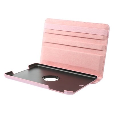 Apple iPad Mini 1 / 2 / 3 atvēramais rozs ādas futrālis, grozās 360° grādu apjomā / Vacins.lv
