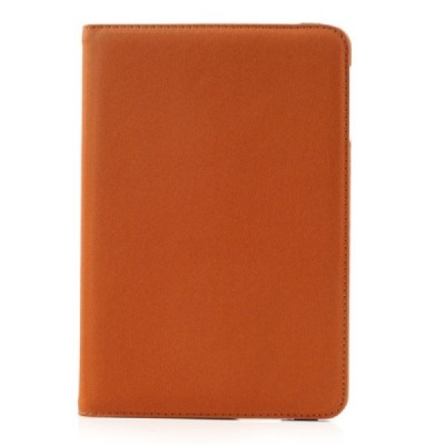 Apple iPad Mini 1 / 2 / 3 atvēramais oranžs teksturēts futrālis, grozās 360° grādu apjomā / Vacins.lv