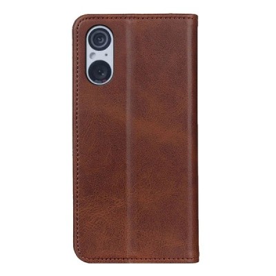 Sony Xperia 5 V „Split“ sērijas tumši brūns atvērams maciņš, maks | Vacins.lv