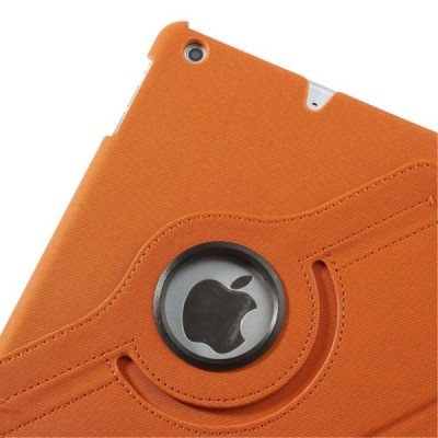 Apple iPad Mini 1 / 2 / 3 atvēramais oranžs teksturēts futrālis, grozās 360° grādu apjomā / Vacins.lv