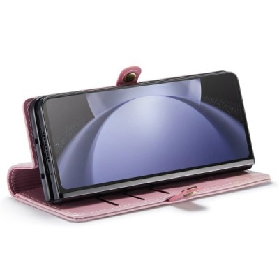 Samsung Galaxy Fold5 5G (SM-F946B) „CaseMe“ Leather solīds atvēramais ādas rozs maciņš - maks | Vacins.lv