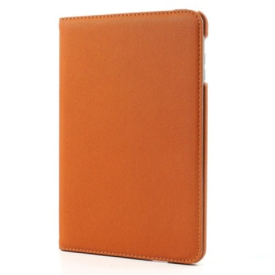 Apple iPad Mini 1 / 2 / 3 atvēramais oranžs teksturēts futrālis, grozās 360° grādu apjomā / Vacins.lv